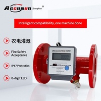 Vente directe – Débitmètre ultrasonique à batterie DN100 en acier inoxydable OEM pour tuyaux de protection incendie, IP67, RS485, 24V