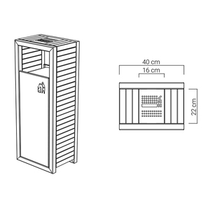 Nhà Máy Tùy Chỉnh Ánh Sáng Màu Xám Trạm WPC Gỗ Thùng Rác Thân Thiện Với Môi Thùng Rác Thép Mạ Kẽm Thùng Rác Có Thể - Product Image 2