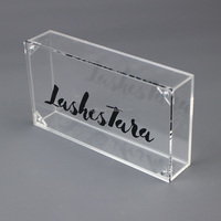 Boîte à cils personnalisée avec logo, emballage de luxe, cadeau, marque privée, vide, nouvelle boîte à cils en acrylique transparente créative et élégante 2021