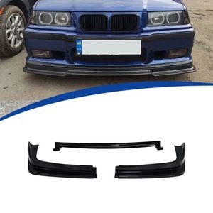 Bmw E36 Front Bumper Splitter Lip 3 Section Type B Glossy Black PP Material 91-98 <b>Model</b> Fitment - Product Image 1