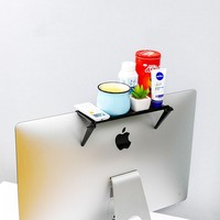 Étagère de rangement réglable en plastique pour support d'écran d'ordinateur ou de télévision
