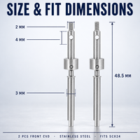 Arbre de transmission CVD en acier inoxydable pour modèle de voiture RC Crawler 1/24, pièces de mise à niveau et accessoires