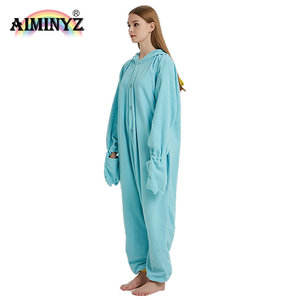 <span class=keywords><strong>Pijama</strong></span> Enterizo Térmico de Forro Polar con Capucha de Animales Lindos (Ornitorrinco Azul) para Mujer, Tallas Grandes, Casual de Primavera e Invierno, Venta al por Mayor - Product Image 3