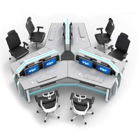 Console de centre de commande moderne à lumière LED Bureau de contrôle modulaire extensible