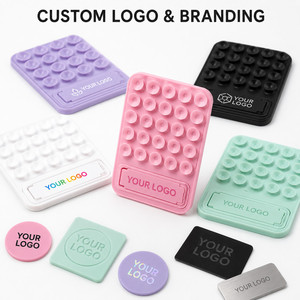 Custom Logo Silicone <b>Suction</b> Phone Stand Foldable Hands Free Smartphone Holder for Mirror Shower Gym Business Promotional Gift - Product Image 2