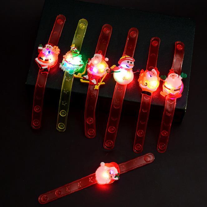 Лидер продаж, Рождественский светлый браслет, мягкий резиновый детский светодиодный светящийся браслет, игрушка для вечеринки