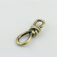 Mousqueton en alliage de zinc de haute qualité, étanche, 75x25mm, en forme de nœud, pour sac, mousqueton, vente en gros