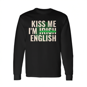 Camiseta de manga larga Kiss Me Im Irish English para el Día de San Patricio - Product Image 2