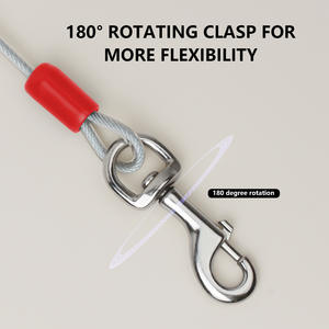 Correa <span class=keywords><strong>de</strong></span> Alambre <span class=keywords><strong>de</strong></span> Acero para Mascota, Correa <span class=keywords><strong>de</strong></span> Metal Resistente a Masticar, Cable <span class=keywords><strong>de</strong></span> Amarre, <span class=keywords><strong>Camping</strong></span>, Patio al Aire Libre - Product Image 2