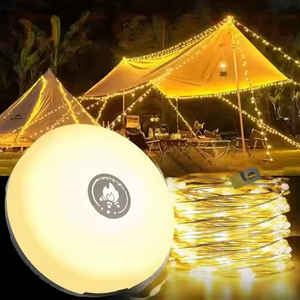 Rechargeable Camping String <b>Lights</b> with Hanging Hook Warm White LED Tent <b>Light</b> for Outdoor Camping Hiking <b>Emergency</b> Use - Product Image 1