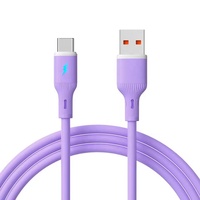 Câble de charge rapide universel 6A 66W en silicone souple Type C vers USB pour iPhone, Samsung, Xiaomi, Huawei