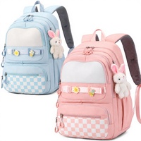 Sac à dos scolaire en polyester imperméable avec fermeture éclair, anti-gravité, compartiment pour ordinateur portable, protection de la colonne vertébrale, sac d'étudiant, logo personnalisé