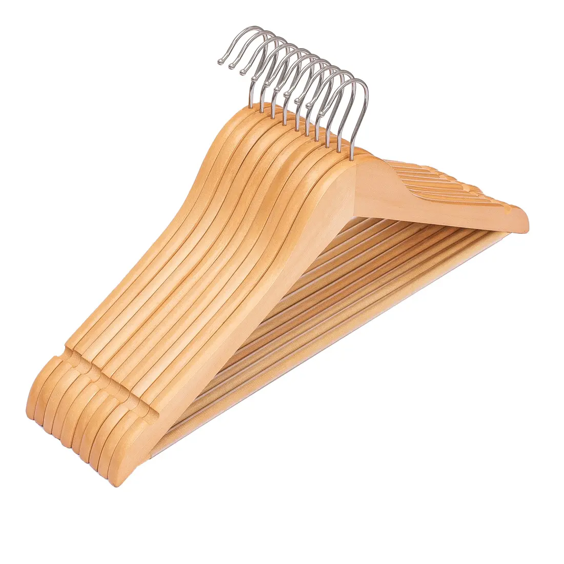 Wholesale Customized Wooden Hangers for Home Wardrobe Use Apparel OEM/ODM Clothes Hanger Wooden Suit Coat Hangers