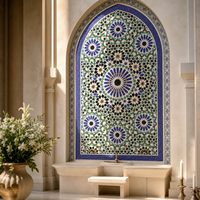 Mosaïque murale en verre artisanale de la série Mosquée, design moderne, idéale pour les salons, cuisines et salles de bain intérieures
