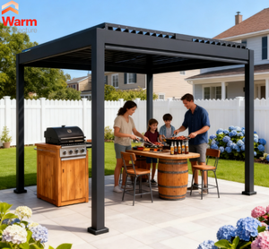 อลูมิเนียมเพอร์โกลาเสร็จสิ้นอายุการใช้งานเป็นศูนย์ไม่เคยทาสีน้ำมันหรือซีลอีกครั้ง - Product Image 1