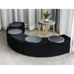 3 persons kraft honeycomb folding paper bench for fair couch living room Bench for indoor and outside