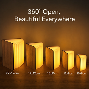 Lampe de lecture LED créative en bois, personnalisable et gravable, pliable à 360°, veilleuse sans fil à piles pour chambre à coucher - Product Image 4