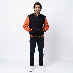 Vente en gros de vestes universitaires vierges Vestes Letterman Prix bon marché Veste de baseball universitaire personnalisée pour hommes - Product Image 1