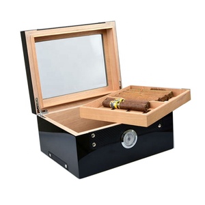 Humidor de Puros Boveda al por Mayor, Negro, de Alta Gama, Madera de Cedro Español, Lujoso, con Pantalla Digital Grande - Product Image 2