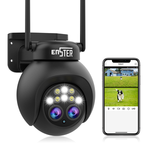 Système de caméra de sécurité WIFI ENSTER pour extérieur, zoom optique 8X, audio bidirectionnel, vision nocturne, étanche IP66, 6,0 MP - Product Image 1