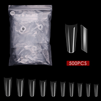 Mischeering faux ongles conseils 500 pièces/paquet évider la forme de goutte d'eau pointue clair noir naturel nuancier affichage manucure