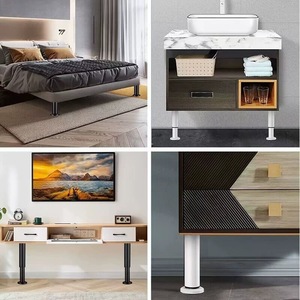 Adjustable Furniture Leg Cold Rolled Steel Heavy Duty For Bed <b>Sofa</b> Table Chair Desk <b>Stool</b> Support Column Telescopic Heightening - Product Image 2