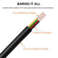 Cable Telefónico Plano HOTION CAT 3 28AWG con Código de Color, 4 Conductores, Terminal RJ11 para Crimpado