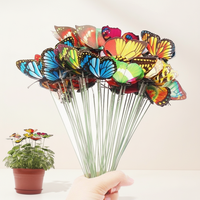 Hete Aanbieding 3D Kunstmatige Lotus Meerkleurige PVC Plastic Waterdichte Anti-roest Vlinderstokjes Tuinpot Decoratie Fotohoek