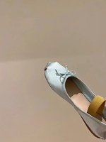 Personnalisation en usine, personnalisation du logo, OEM, ODM, Ballerines plates à nœud uni, à bride unique et bande élastique, Nouvelles chaussures Mary Jane
