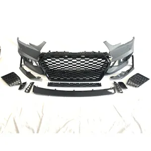 RS4 looking front bumper with car grille fit Audi A4 B9 2015-2018 Sedan