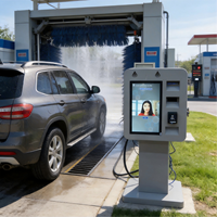 Kiosque extérieur intelligent à écran tactile pour lavage de voitures en libre-service avec accepteur de billets et recycleur de monnaie