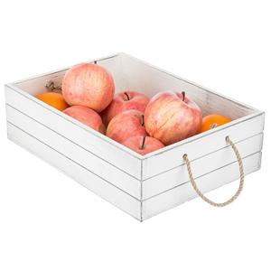 Caisses à palettes de pommes en <span class=keywords><strong>bois</strong></span> blanc solide et bon marché Petit bac organisateur de rangement décoratif en <span class=keywords><strong>bois</strong></span> avec poignées en corde - Product Image 2