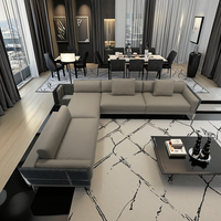 Ensemble de canapés sectionnels en cuir de luxe italien contemporain pour salon et appartements - Rembourrage en éponge