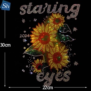 Motivo Floreale Brillante Termoadesivo, Elegante Patch con Diamanti per T-Shirt alla Moda, Spedizione Rapida dal Fornitore - Product Image 3
