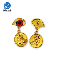 Lianxu – Boutons à tige personnalisés en gros, dorés, nouveau design, mode vintage, ethniques, grands yeux, accessoires