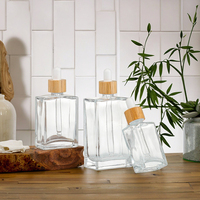 Fuyun 1oz Flacon compte-gouttes en verre transparent 30ml 50ml 100ml Pompe à sérum à paroi épaisse pour le visage Crème Mascara Cosmétique Toner Skincare
