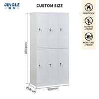 Armoire de vestiaire métallique à 6 portes, étanche, pour plusieurs personnes, idéale pour le bureau et la salle de sport