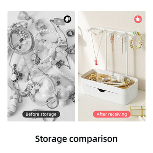 Estante de soporte para pendientes con <span class=keywords><strong>mini</strong></span> perchas, soporte de exhibición de joyería, organizador de pendientes, estante de almacenamiento de joyería de doble capa - Product Image 6