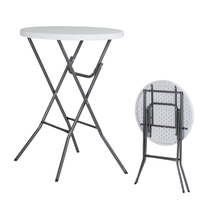 Table de barre pliante ronde blanche portative de moule de coup de haute qualité pour des événements de partie