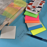 S3002 76x76mm Transparent magnétique PET matériel bloc-notes bloc-notes auto-adhésif carré Note autocollante pour l'école bureau grand cadeau