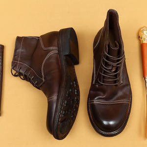 Bottes Chelsea montantes pour hommes en cuir véritable, à semelle épaisse, antidérapantes, style britannique, pour l'hiver, décontractées et professionnelles, de haute qualité - Product Image 2