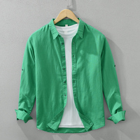 Fabrik preis Großhandel Leinen hemd Herren New Fashion Casual Atmungsaktive Baumwolle Langarm hemden