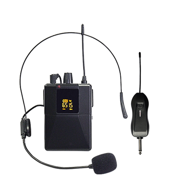 UHF Wireless Microphone System Headset 1MIC Microfono Lavalier Recargable for PA Speaker , Recording, Teaching, Church