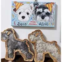 Tirelire en bois naturel pour chien, design Art Déco, artisanale, logo personnalisé, décoration d'intérieur, cadeau pour les amoureux des animaux pour Noël et anniversaire