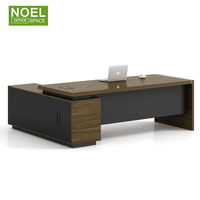 Nouveau mobilier de bureau moderne table de bureau de luxe design directeur général table de direction en forme de L mdf ensemble bureau et chaise