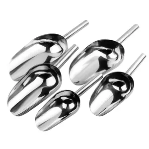 Non-magnetic stainless steel Ice Scoop stainless steel food flour candy grain bar dry stainless steel sampling scoops