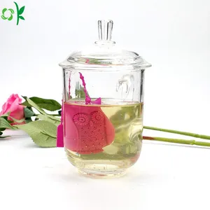 OKSILICONE Reusable Silicone Loose Leaf Tea Bags Strainer Filter for Herbal Hot Sale Cute Owl Silicone Tea Infuser For Gift