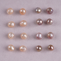 Perles d'eau douce rondes Edison de 8-10 mm, rose/violet, surface plissée, perles cultivées sans trou, perles en vrac pour la fabrication de bijoux
