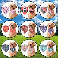 Bandana de Noël pour animaux de compagnie, foulard triangulaire pour chien et chat, en polyester imprimé, résistant aux taches, pour toutes les saisons, vente en gros
