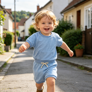 Conjuntos <span class=keywords><strong>de</strong></span> Ropa Transpirable <span class=keywords><strong>de</strong></span> Verano para Niños, Conjunto <span class=keywords><strong>de</strong></span> Pantalones Cortos <span class=keywords><strong>de</strong></span> <span class=keywords><strong>Tela</strong></span> <span class=keywords><strong>de</strong></span> Rizo, Conjunto <span class=keywords><strong>de</strong></span> Ropa <span class=keywords><strong>de</strong></span> Toalla, Conjuntos Cómodos para Niños y Niñas, Venta al Por Mayor - Product Image 5